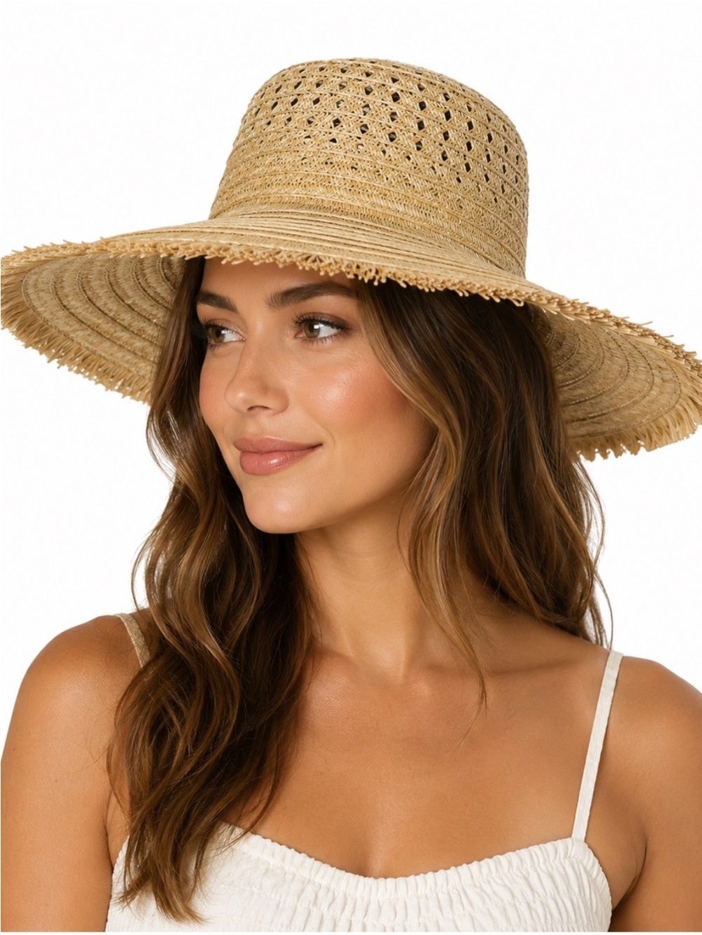 Wide-Brim Straw Sun Hat